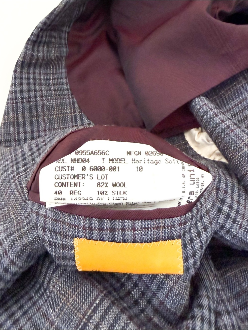 NEW Hickey Freeman Wool Silk Linen Gray Blue Plaid Blazer Sport Coat 40R Men's - Picture 16 of 16